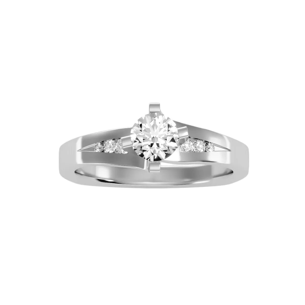 0.67 Carat Diamond 14K White Gold Engagement Ring