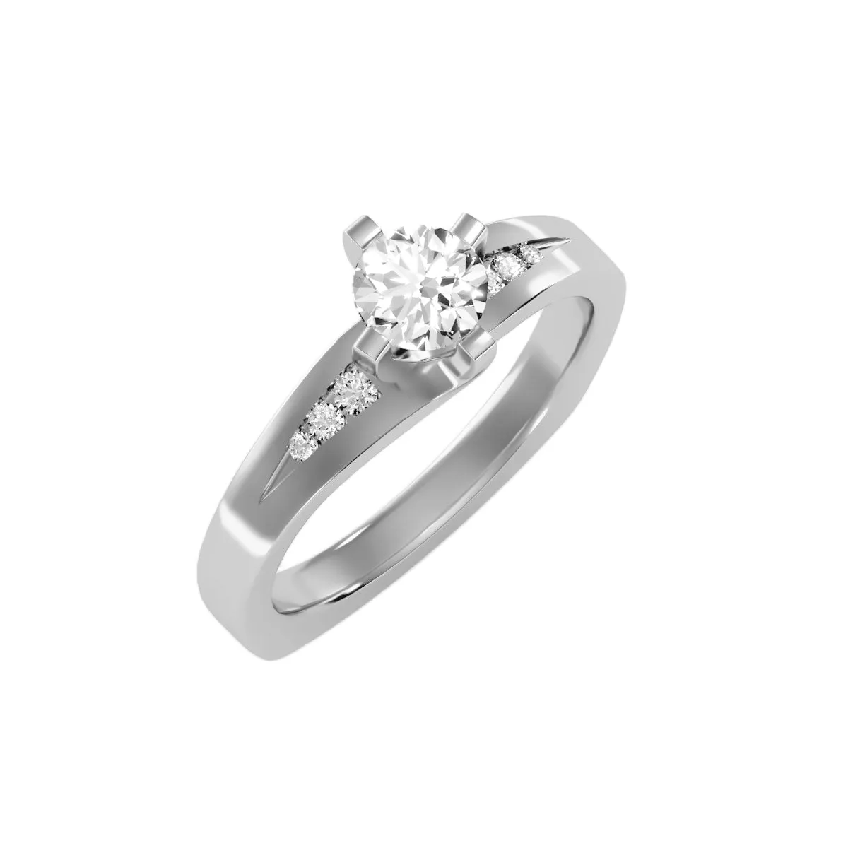 0.67 Carat Diamond 14K White Gold Engagement Ring