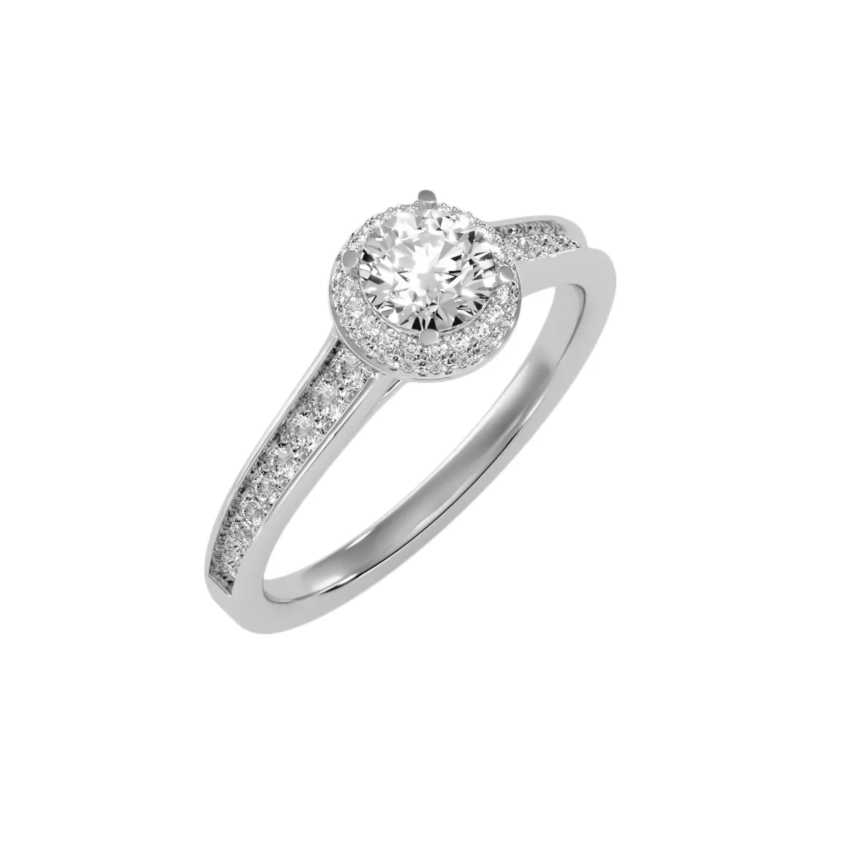 0.92 Carat Diamond 14K White Gold Engagement Ring