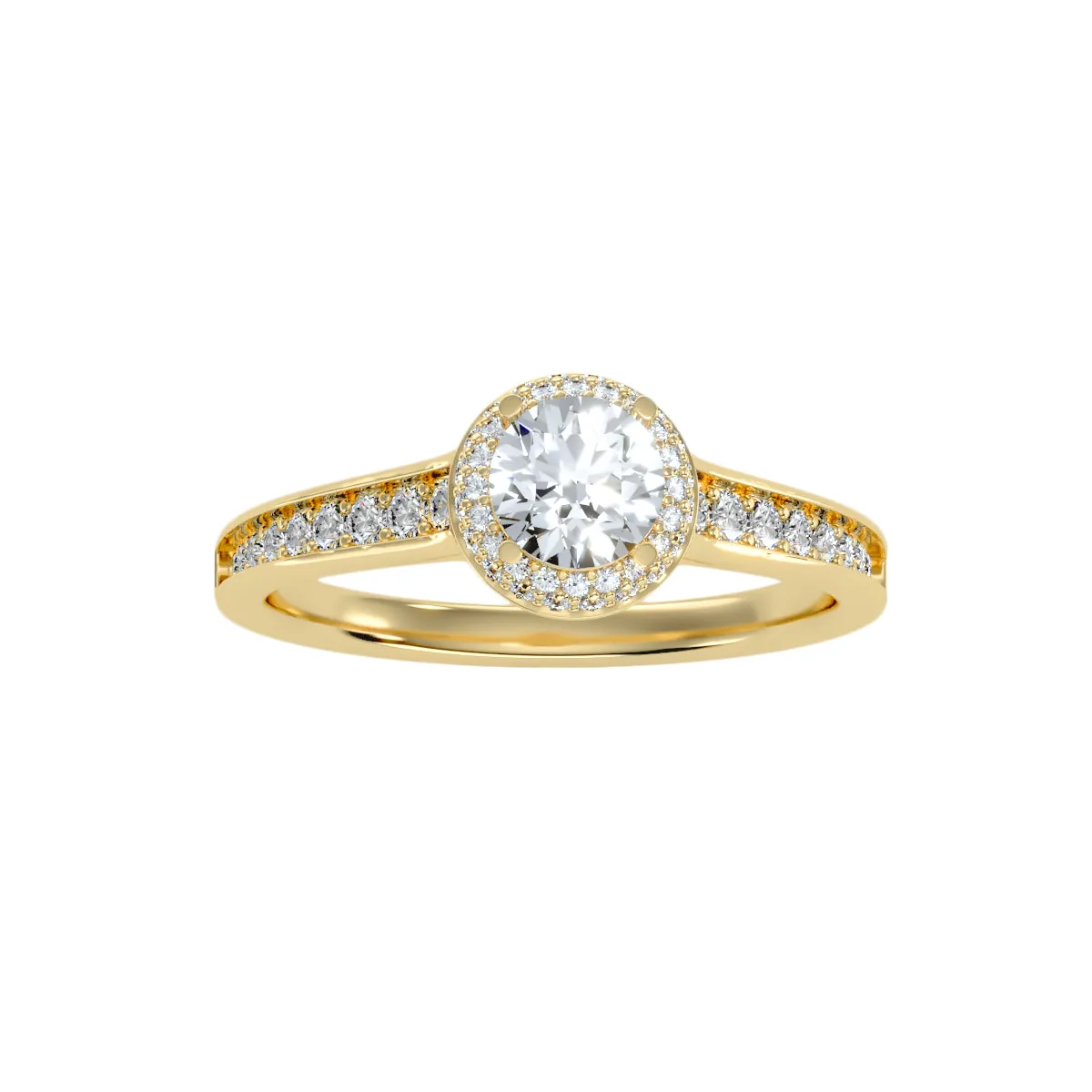 0.92 Carat Diamond 14K Yellow Gold Engagement Ring