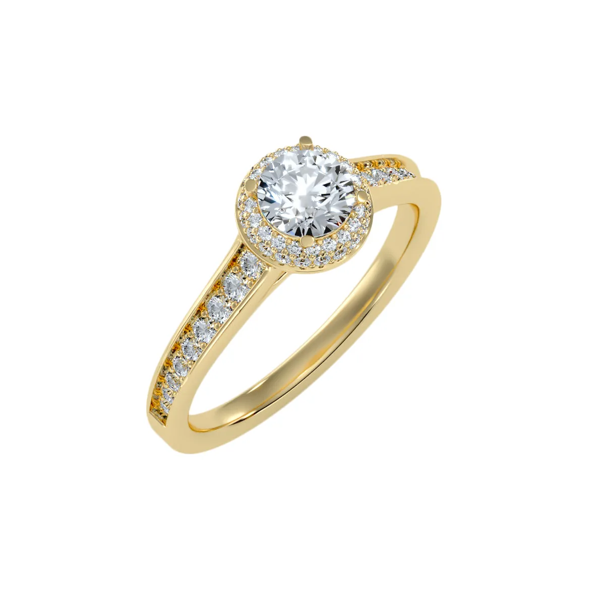 0.92 Carat Diamond 14K Yellow Gold Engagement Ring