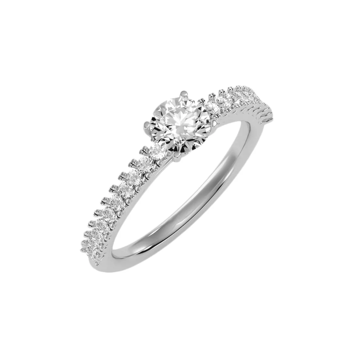 0.98 Carat Diamond 14K White Gold Engagement Ring