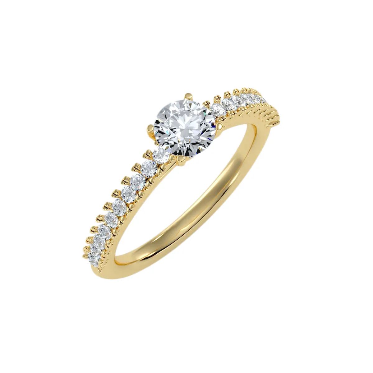 0.98 Carat Diamond 14K Yellow Gold Engagement Ring