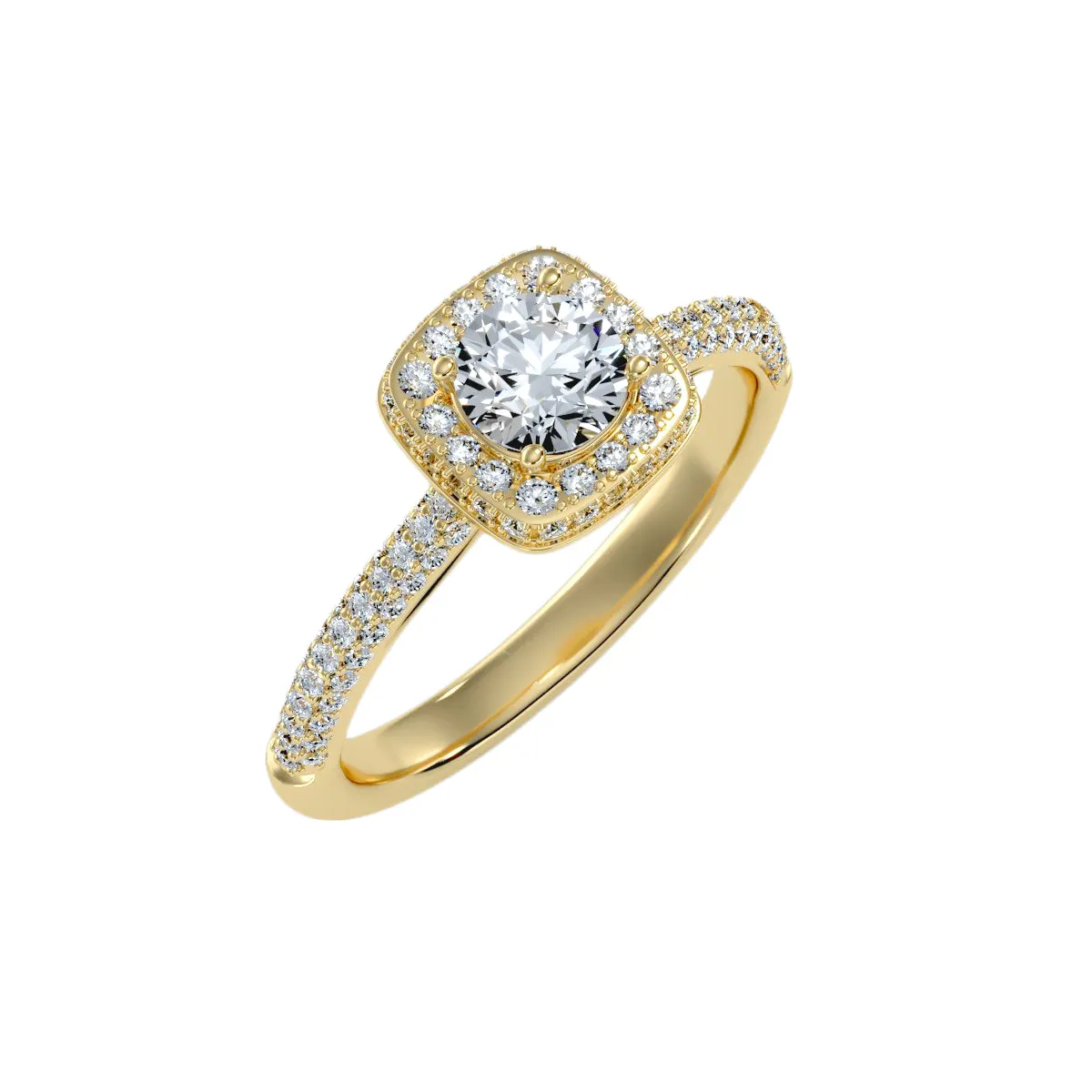 1.07 Carat Diamond 14K Yellow Gold Engagement Ring