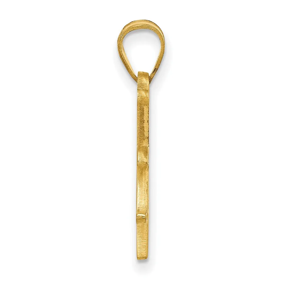 10k Yellow Gold The U. of Tulsa Large Script Pendant