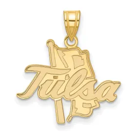 10k Yellow Gold The U. of Tulsa Large Script Pendant