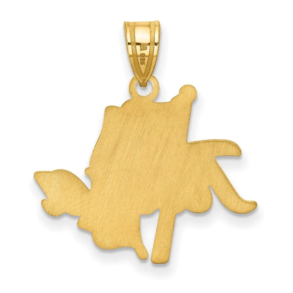 10k Yellow Gold The U. of Tulsa Large Script Pendant