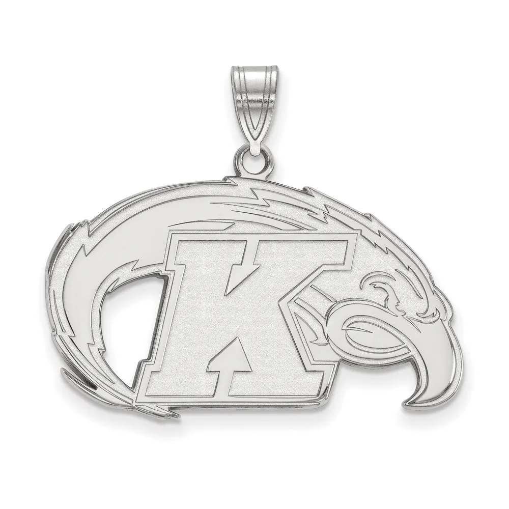 14k White Gold Kent State Large Logo Pendant