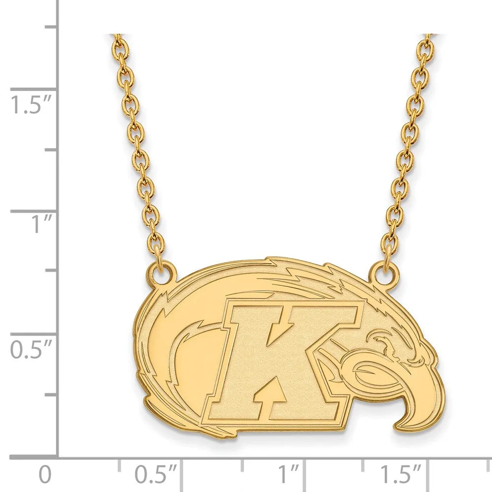 14k Yellow Gold Kent State Large Pendant Necklace