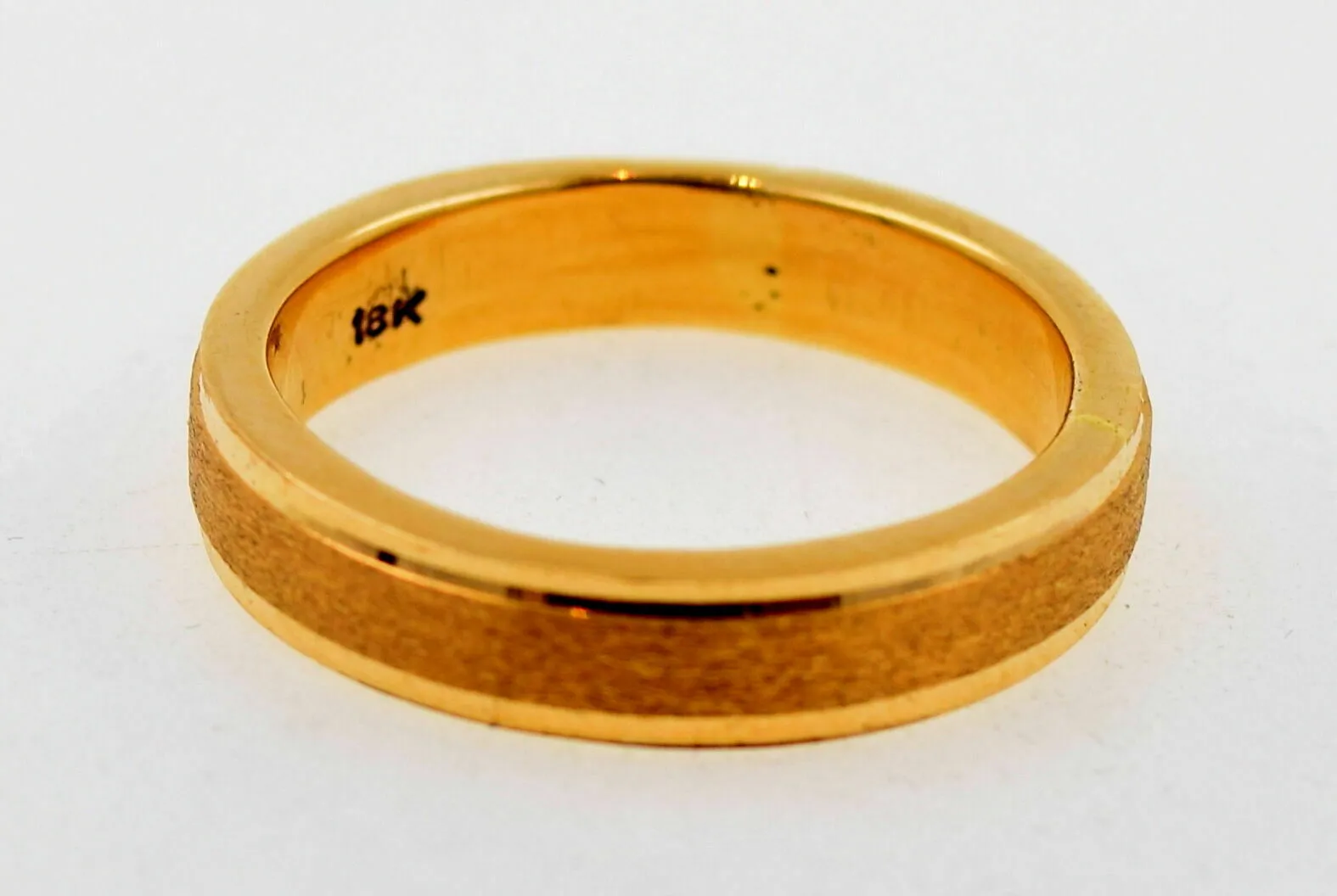 18k Band Solid Gold MENS WEDDING BAND LUXURY Elegant Ring RESIZABLE r704