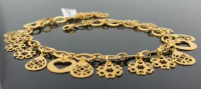 21K Solid Gold Floral Bracelet B8973