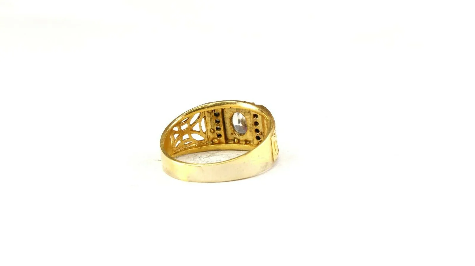 22k Ring Solid Gold ELEGANT Charm Mens Band SIZE 10.5 RESIZABLE r2553mon