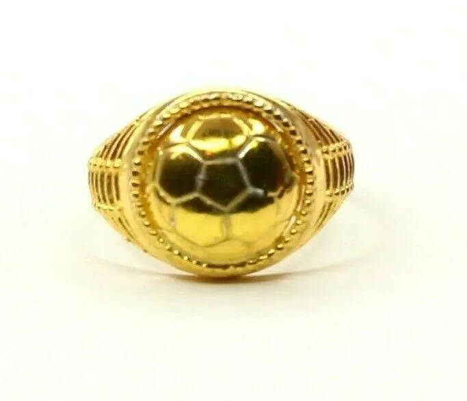 22k Ring Solid Gold ELEGANT Charm Mens Soccer Band SIZE 10.75 RESIZABLE r2383