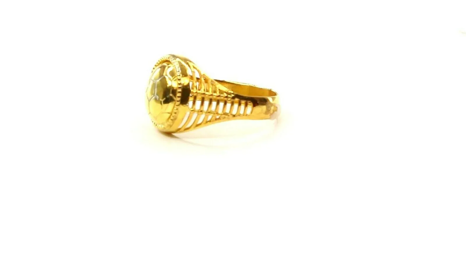 22k Ring Solid Gold ELEGANT Charm Mens Soccer Band SIZE 10.75 RESIZABLE r2383