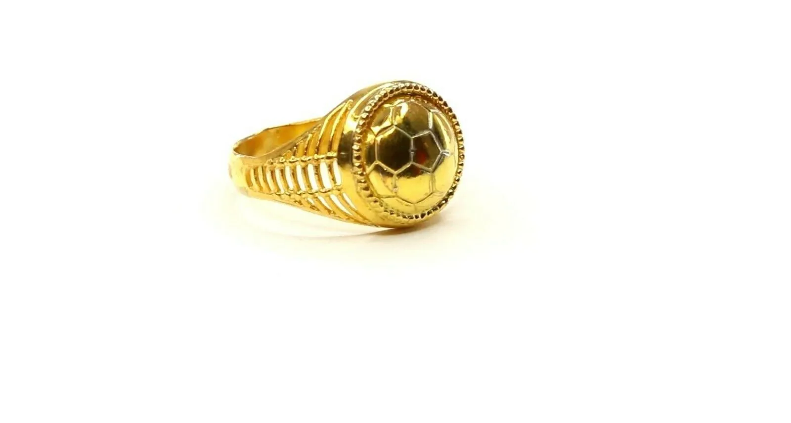 22k Ring Solid Gold ELEGANT Charm Mens Soccer Band SIZE 10.75 RESIZABLE r2383