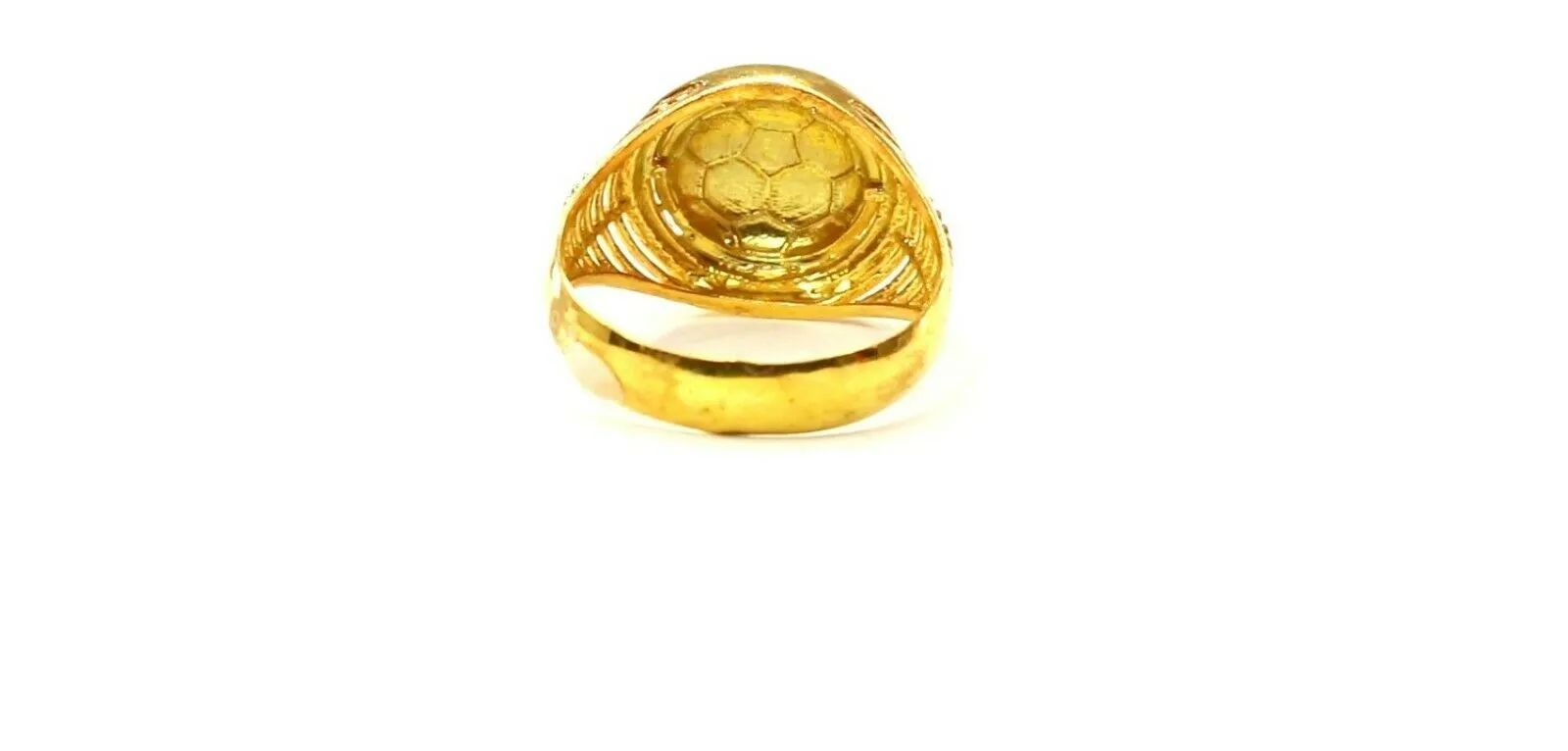 22k Ring Solid Gold ELEGANT Charm Mens Soccer Band SIZE 10.75 RESIZABLE r2383