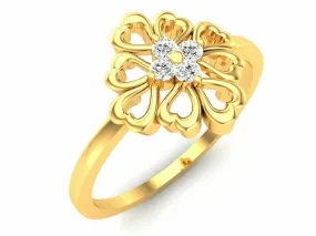 22k Ring Solid Gold Ladies Jewelry Modern Floral Band CGR41