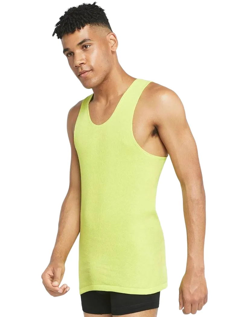 3 x Bonds X-Temp Fluro Yellow Mens Chesty Cotton Plain Singlet Tank Top