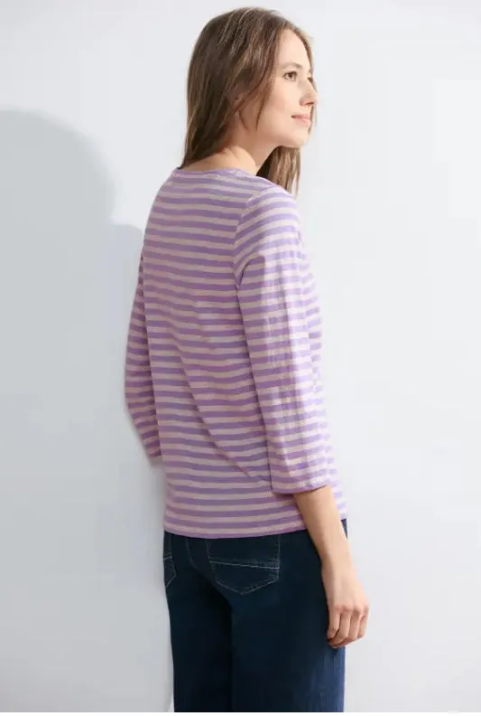 320858- Purple Strip T-shirt- Cecil