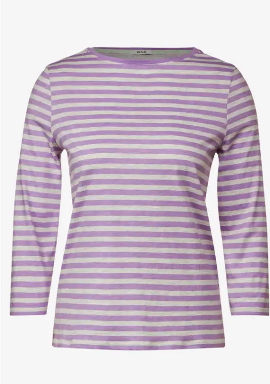 320858- Purple Strip T-shirt- Cecil