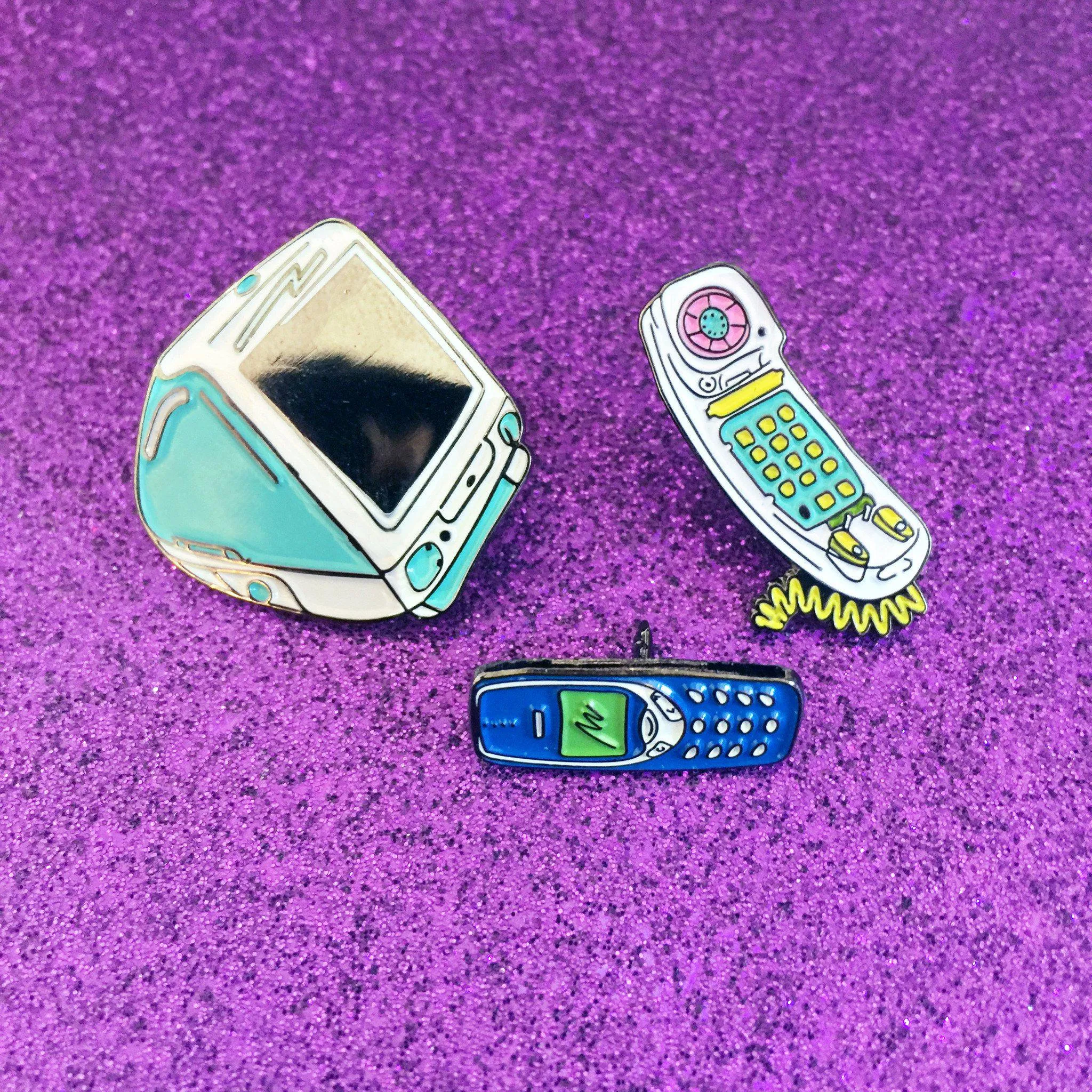 90's Cell Phone Pin