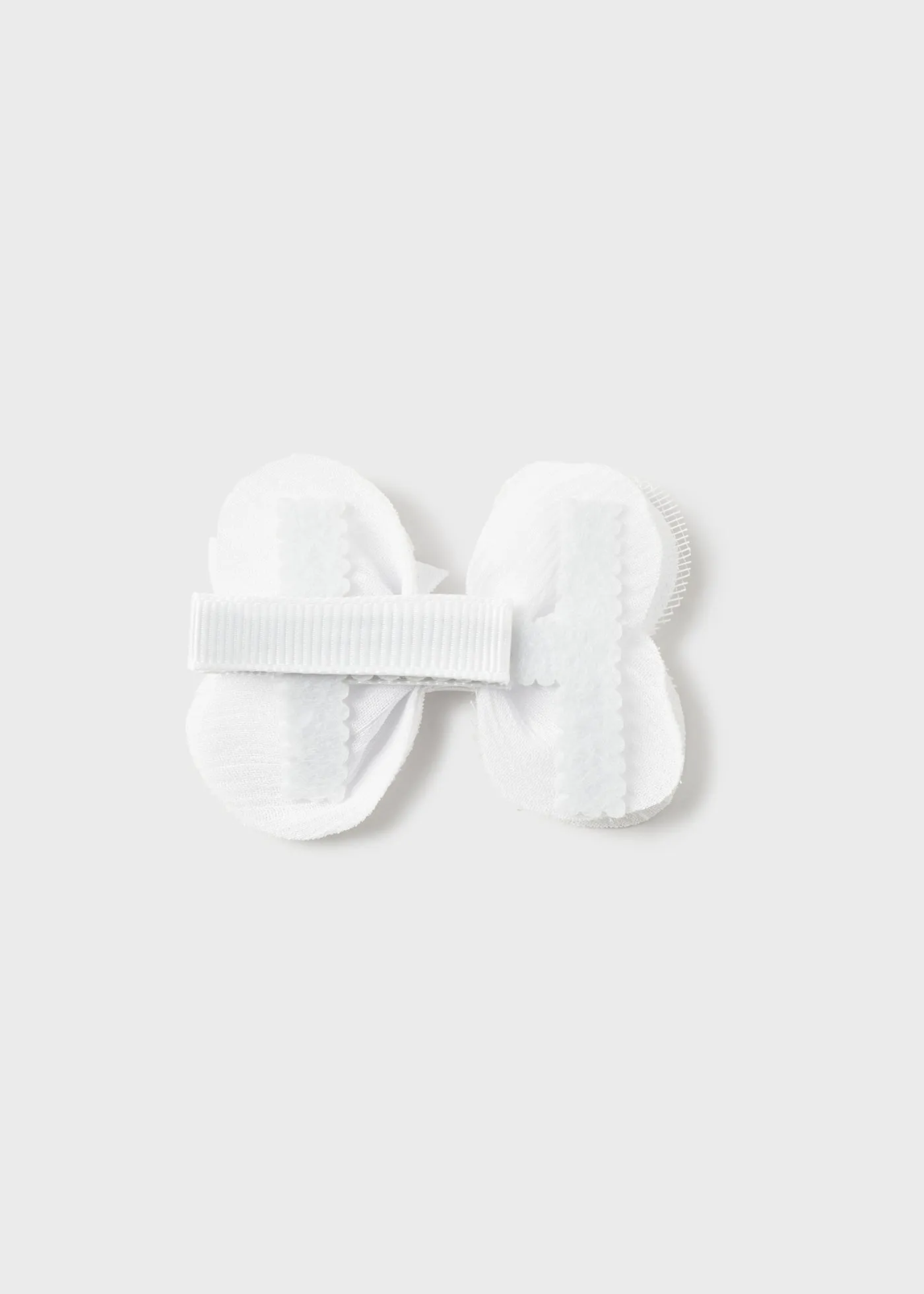 9727 - Headband & clip set for newborn girl - White