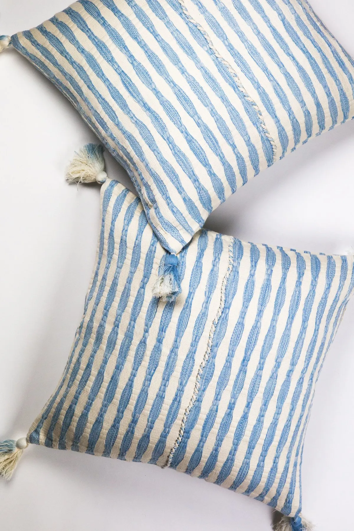 Antigua Pillow - Natural Faded Indigo