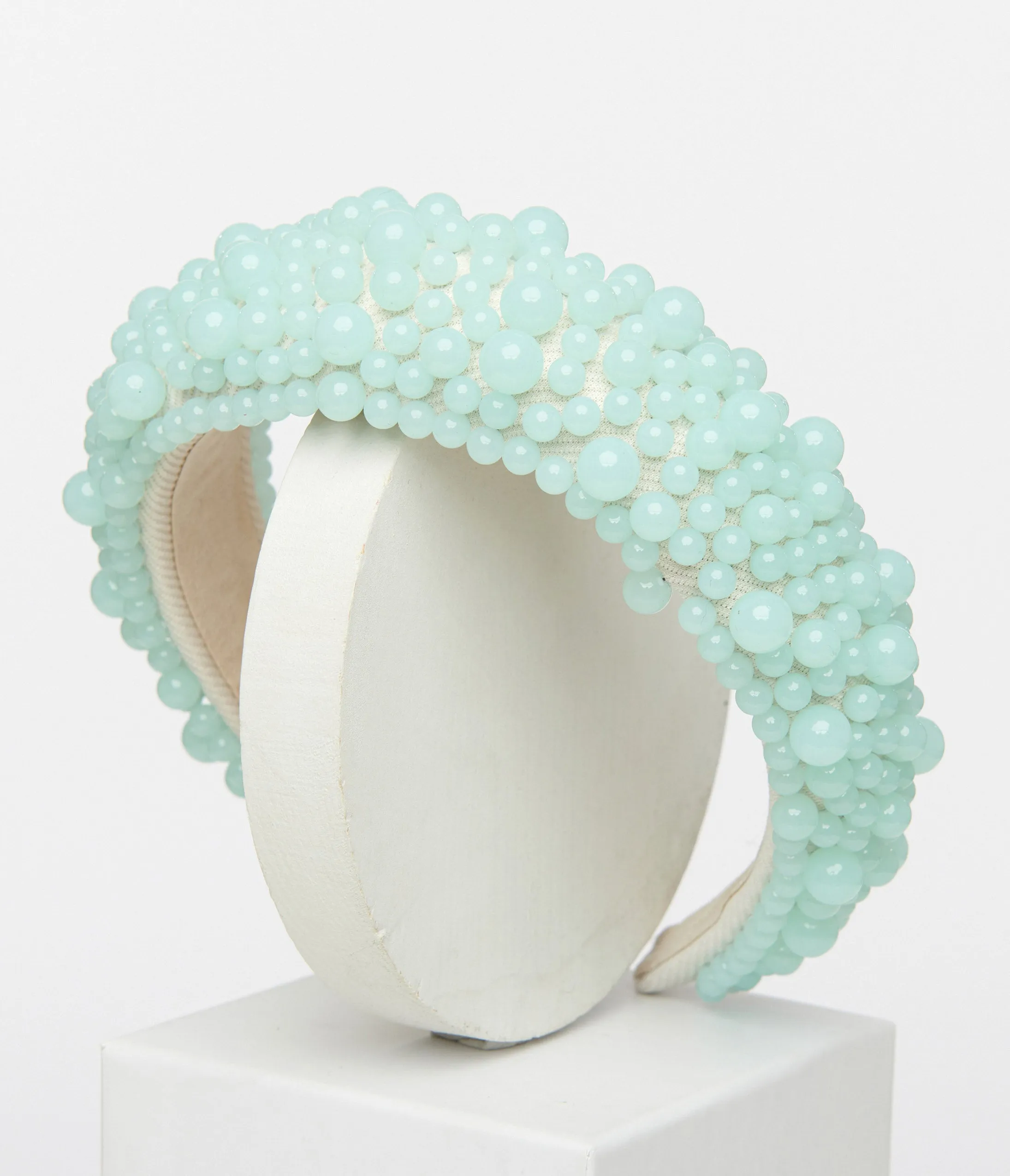 Aqua Blue Beaded Headband