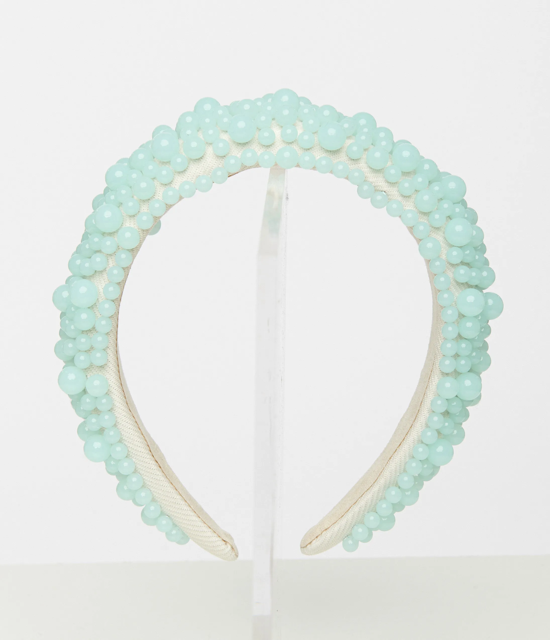 Aqua Blue Beaded Headband