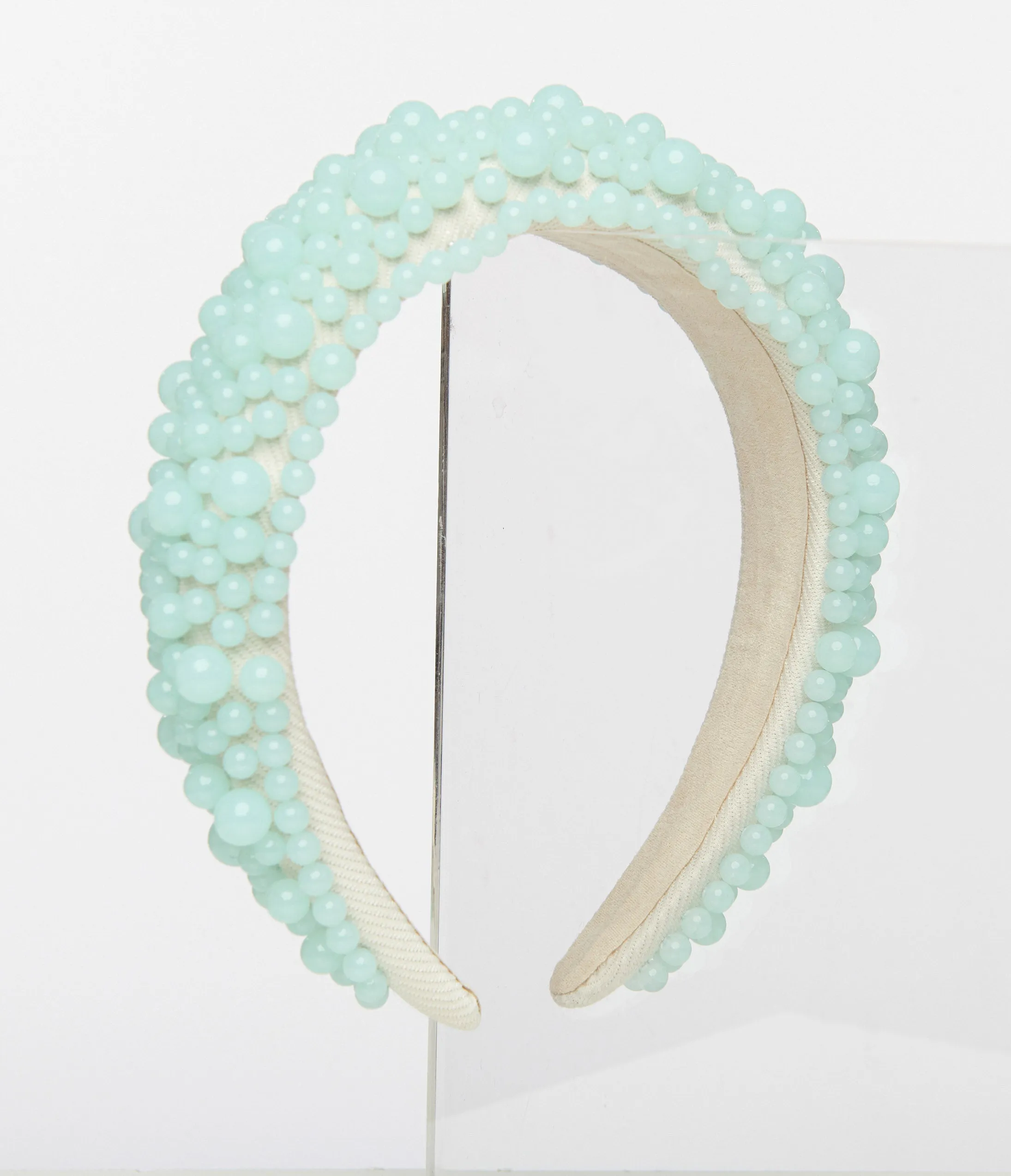 Aqua Blue Beaded Headband