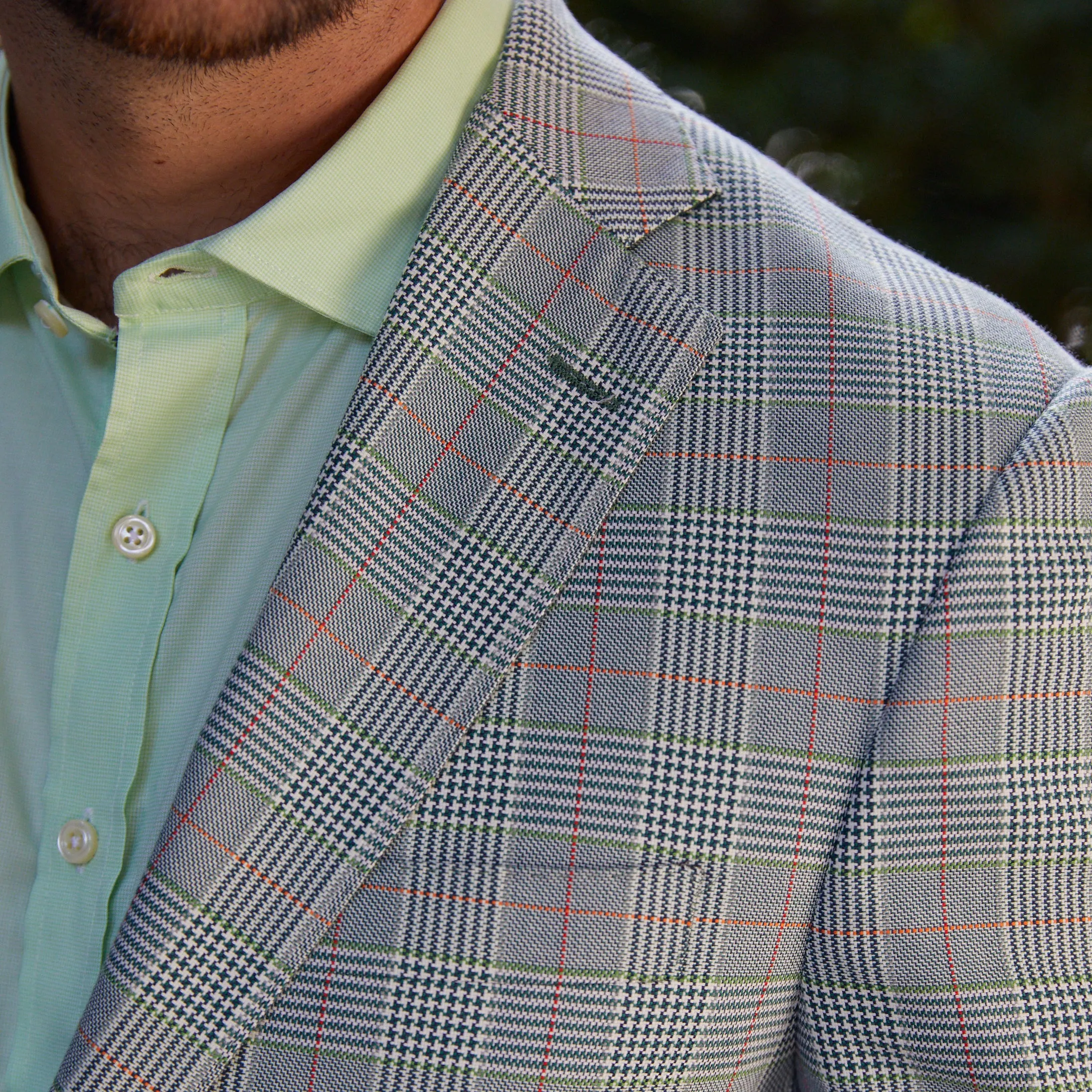 Audubon Green Glen Plaid Lightweight Sport Coat