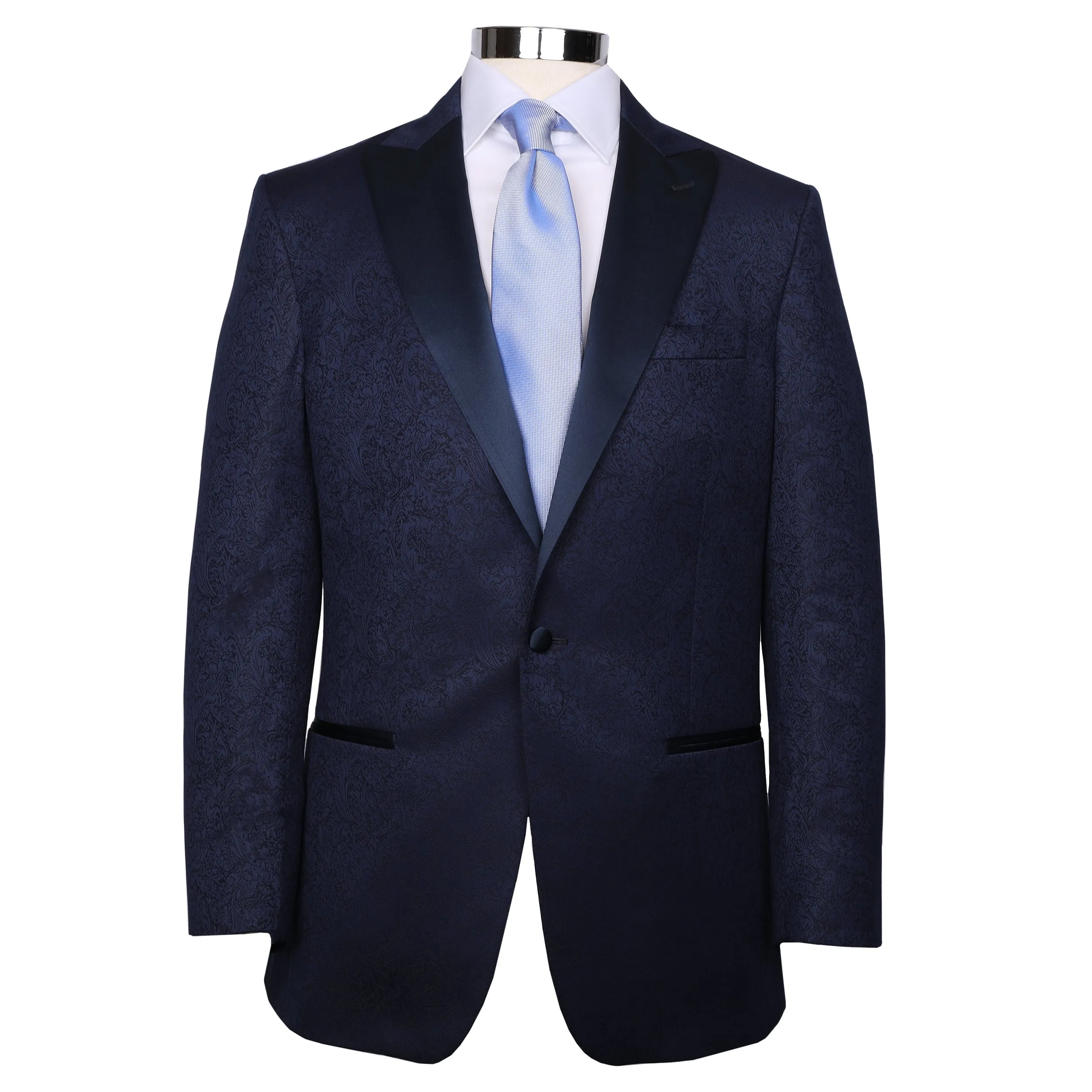 Audubon Navy Textured Paisley Dinner Jacket