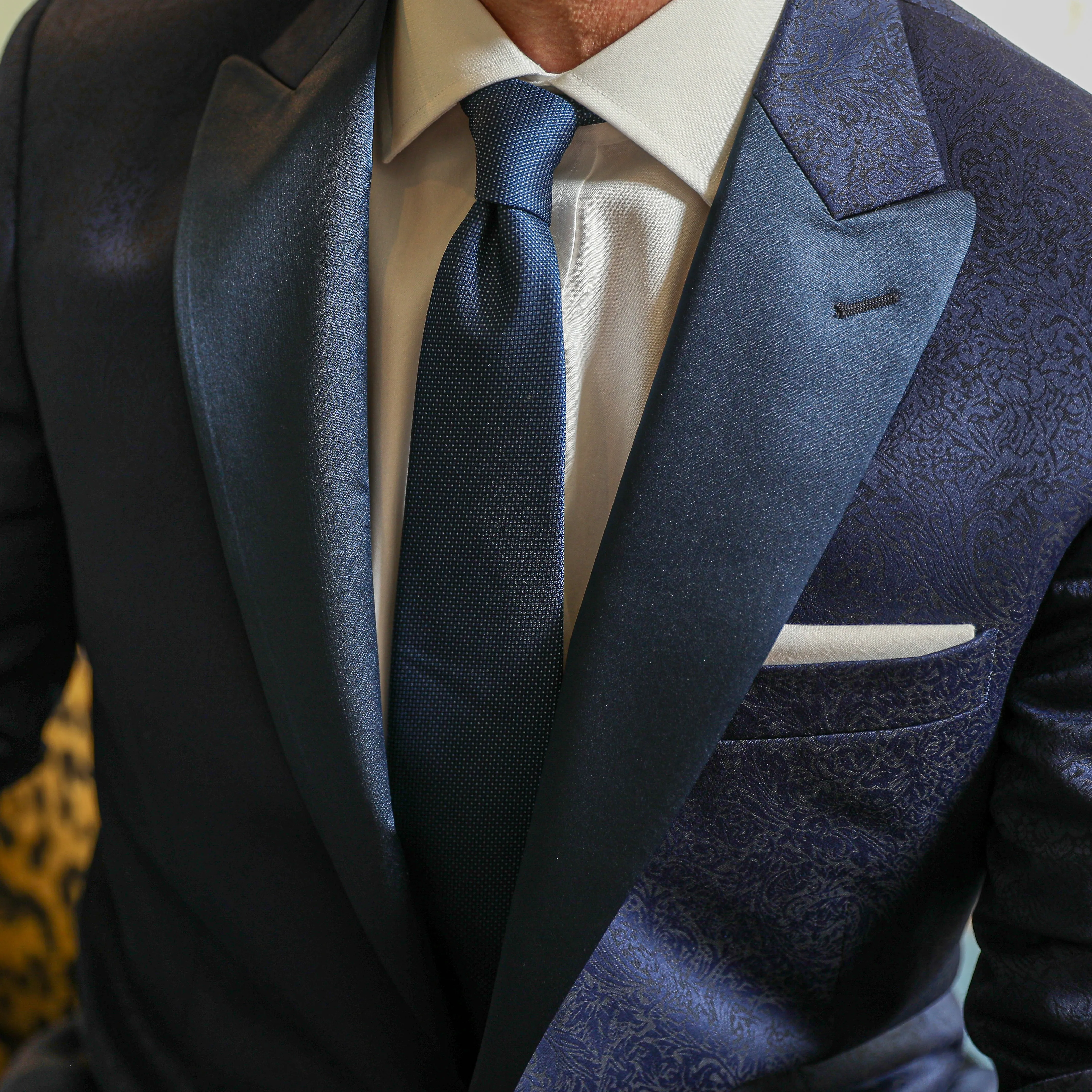 Audubon Navy Textured Paisley Dinner Jacket