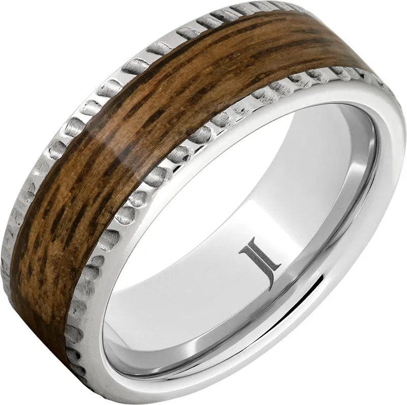 Barrel Aged Serinium Ring with Bourbon Wood Inlay