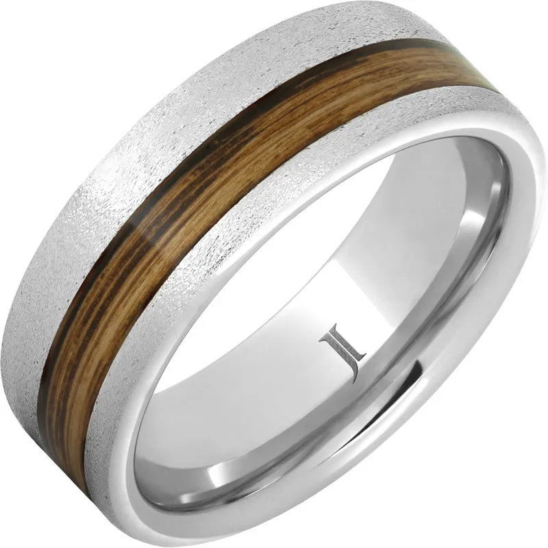 Barrel Aged Serinium Ring with Rye Whiskey Inlay and Stone Finish