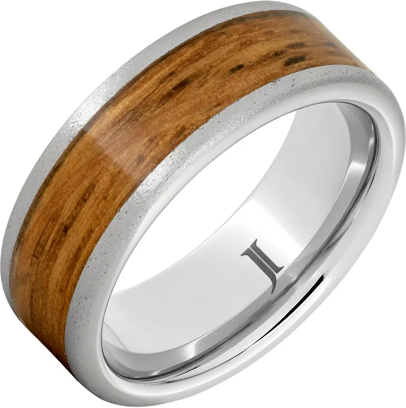 Barrel Aged Serinium Ring with Single Malt Inlay and Stone Finish