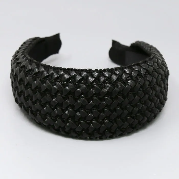 Basket Weave Wide Leather Headband