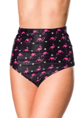 Belsira Summer Flamingo High Bikini Pants Black