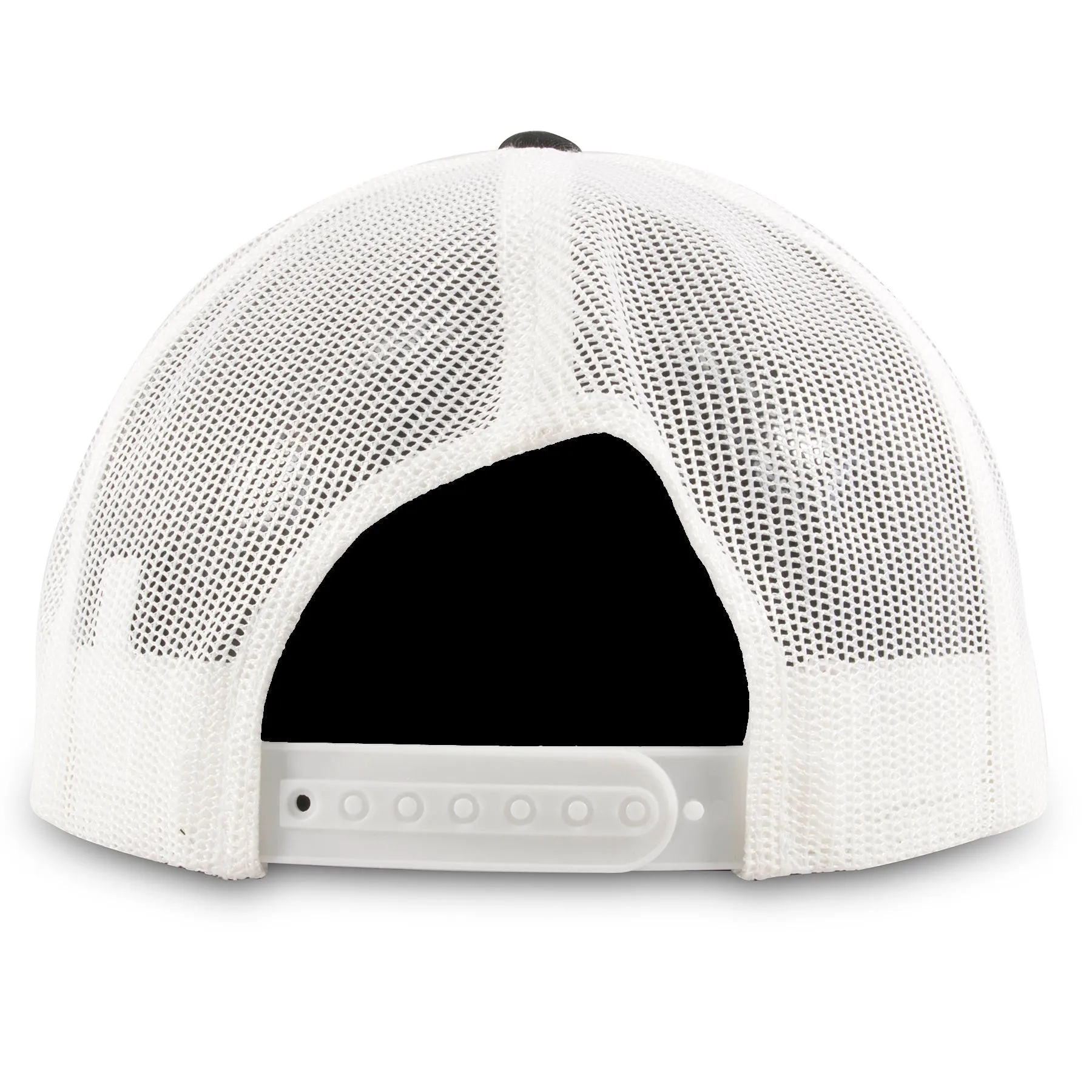 Black on White Trucker Mesh-Back Snapback Hat