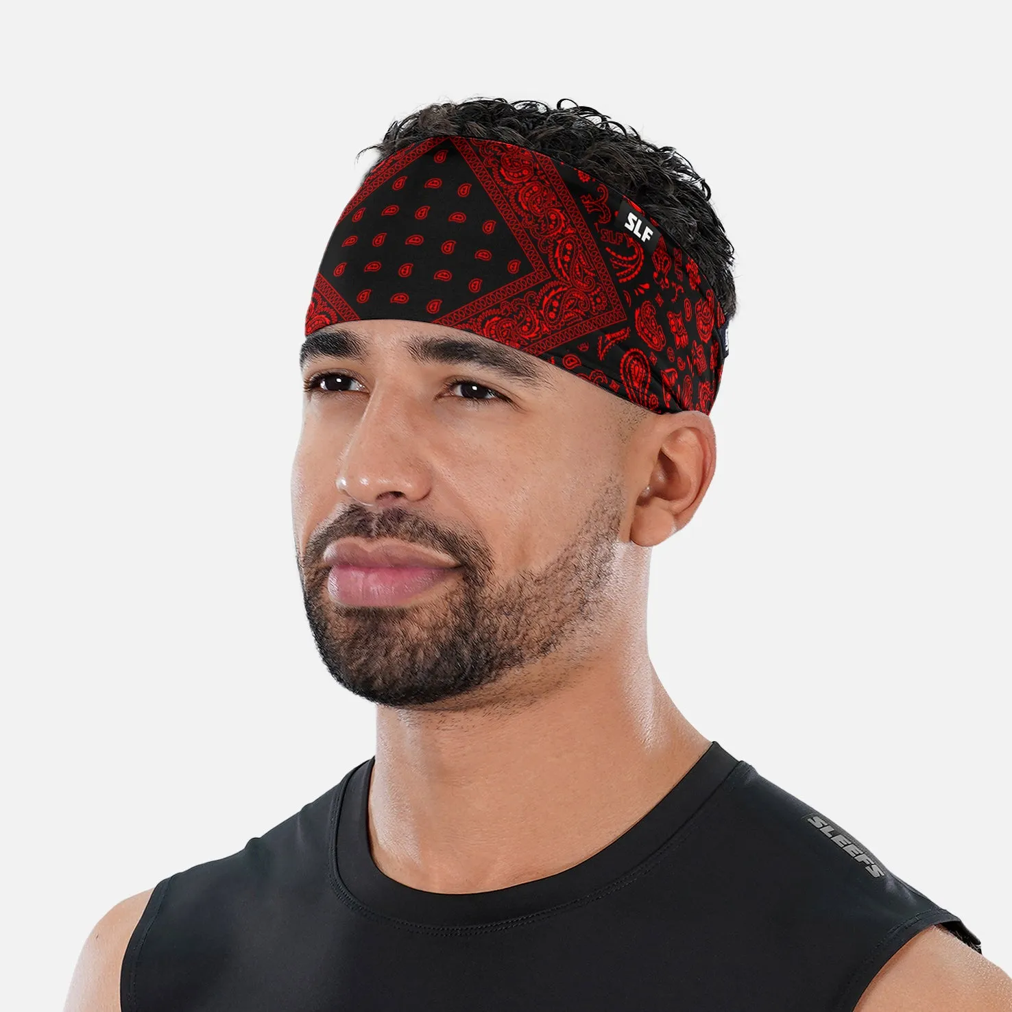 Black Red Classic Bandana Headband