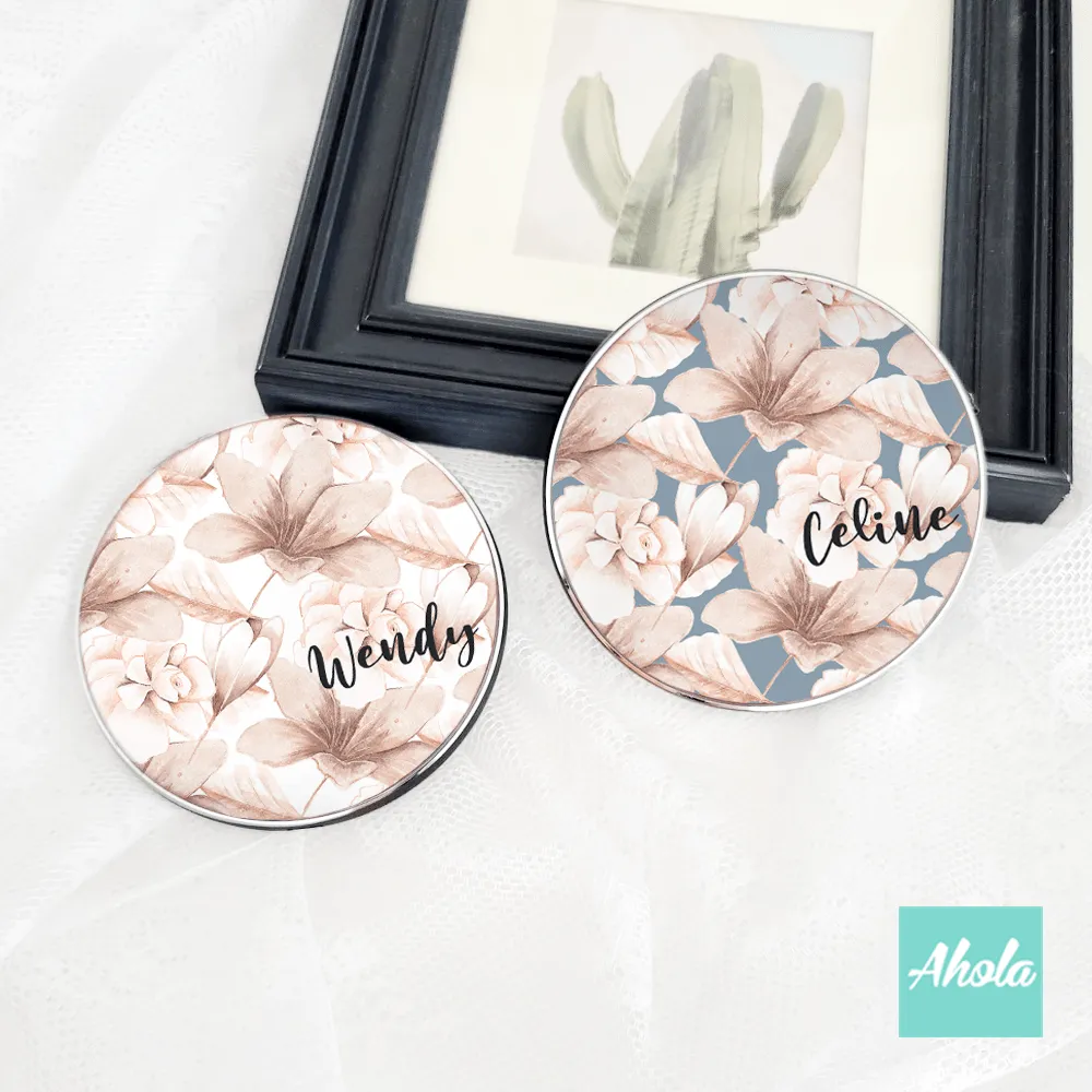 【Blush Floral】15W Ultra thin FastWireless Charger Pad 復古花朵名字無線差電板