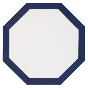 Bordino Octagon Placemats - White/Navy