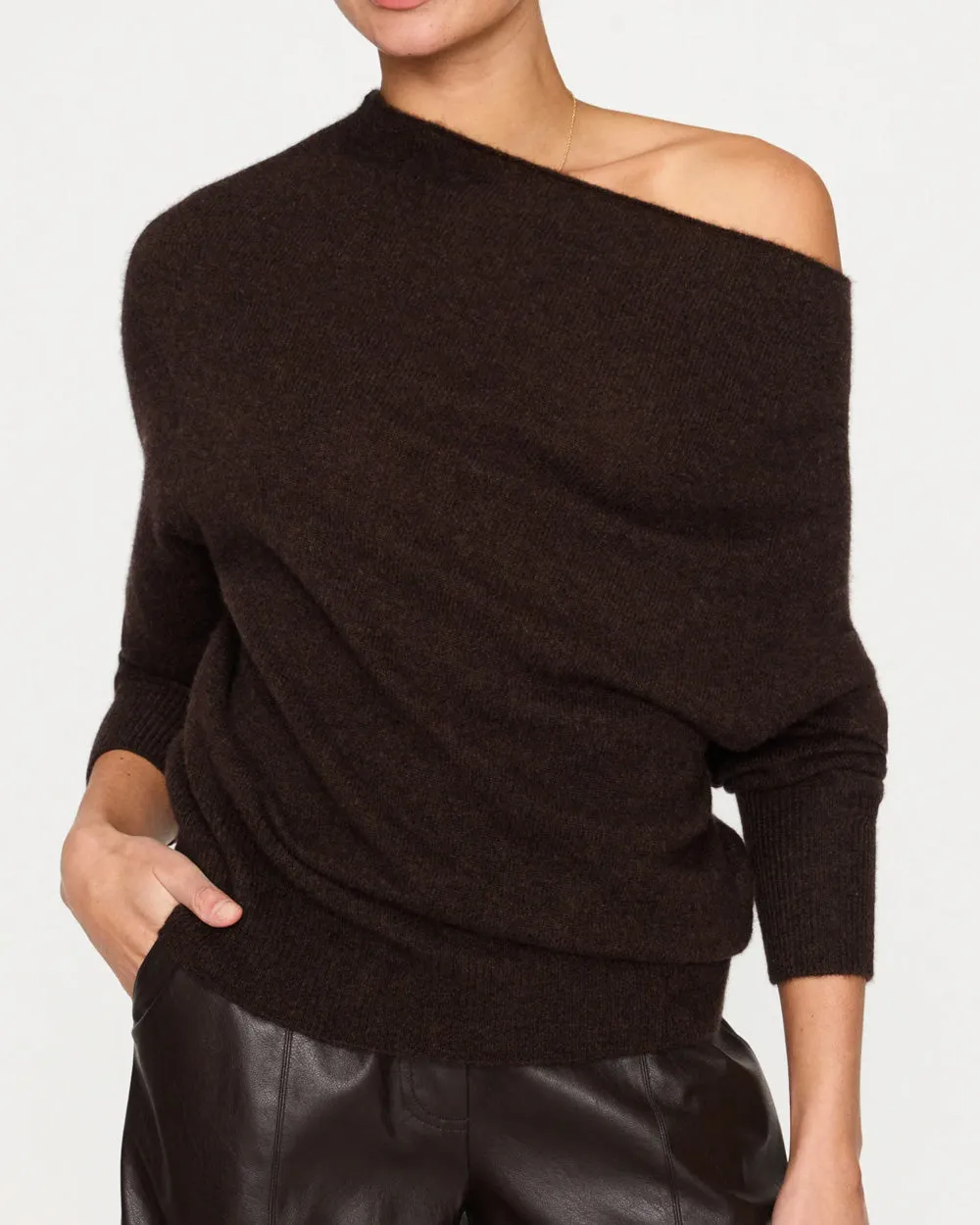 Carob Melange Off The Shoulder Lori Top