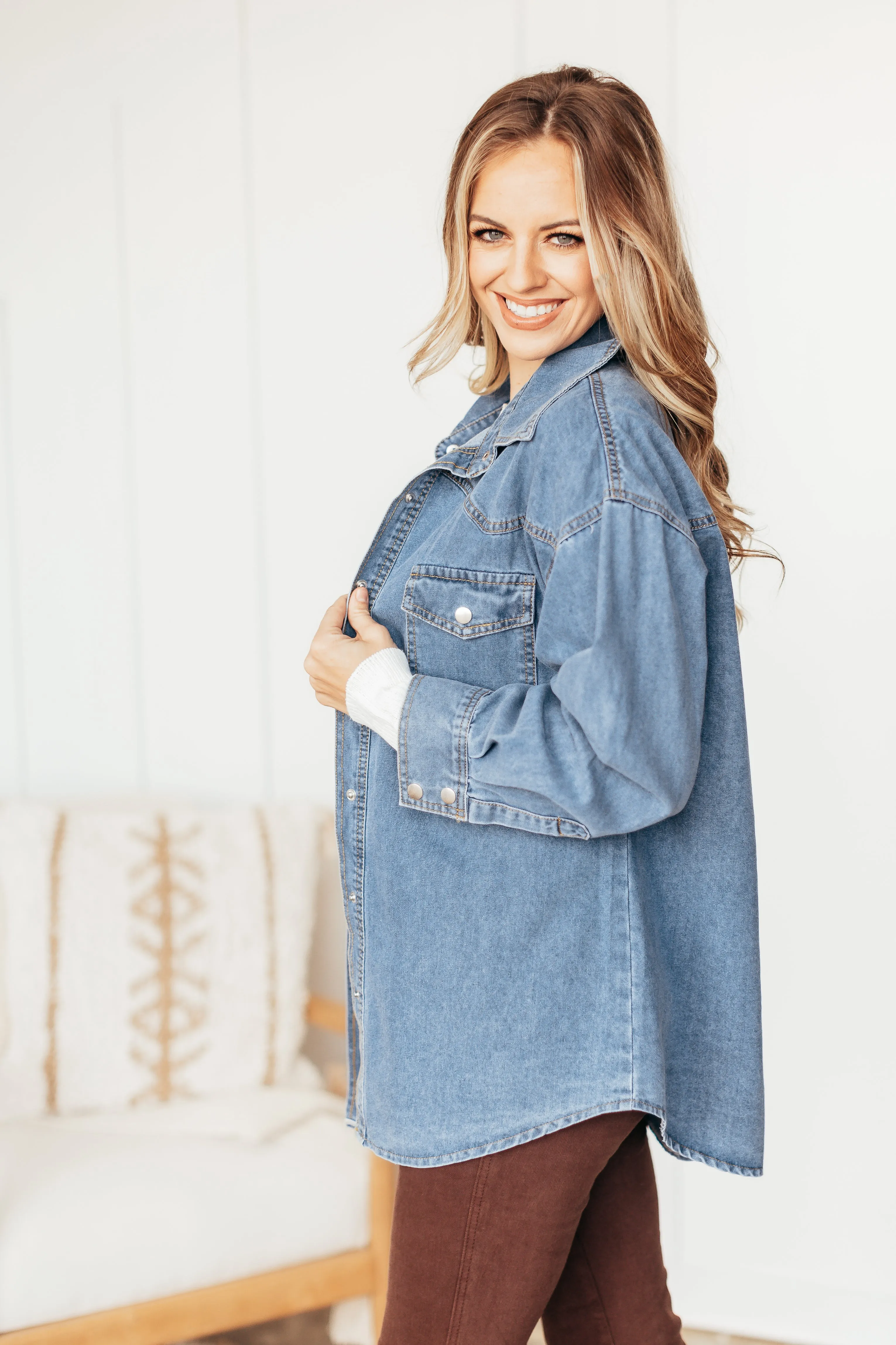 Carolina Snap Denim Long Sleeve Shirt