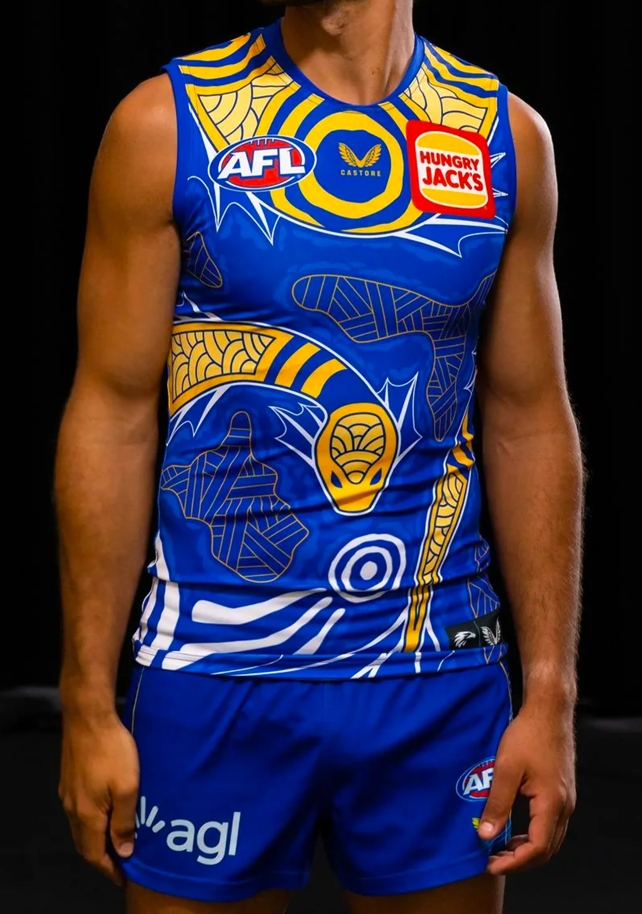 Castore West Coast Eagles Mens Replica Indigenous Guernsey  TM0253