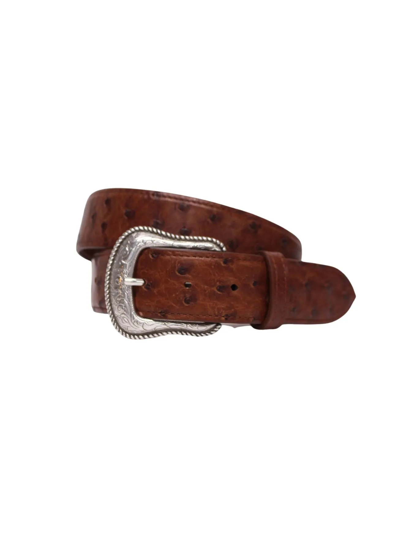 Chacon Mens Cognac Ostrich Belt