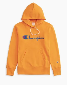 Champion Europe Script Logo Reverse Weave Hoodie Spicy Orange