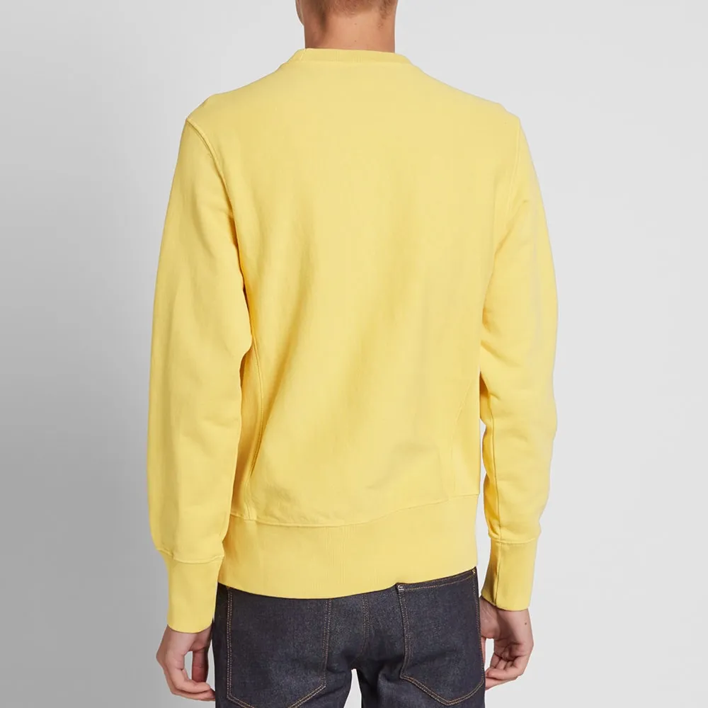 Champion Reverse Weave Small Script Logo Crew SweatYellow