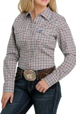 Cinch Ladies Snap Front Multi Print L/S Shirt - MSW9201029 - ON SALE