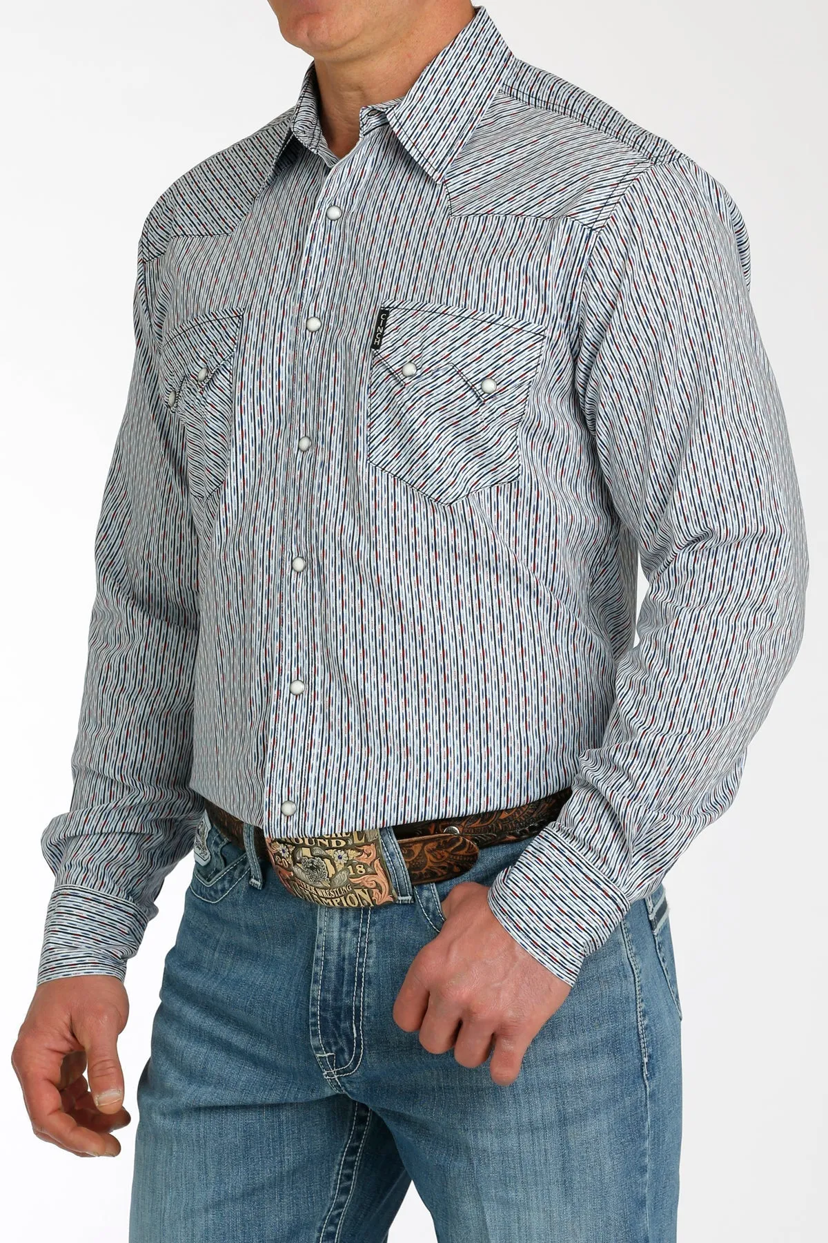 Cinch White Print Modern Fit Shirt